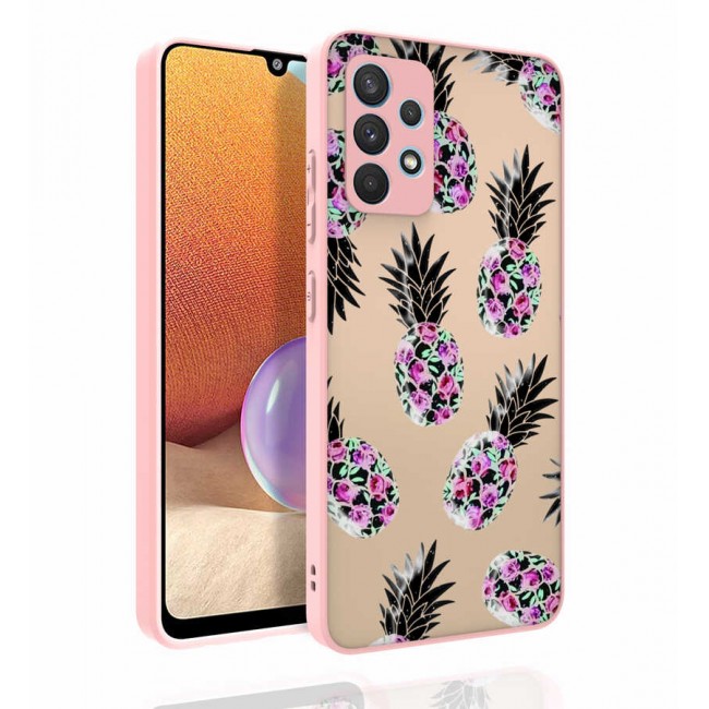 Galaxy A32 4G Kılıf Desenli Kamera Korumalı Parlak Zore Nora Kapak