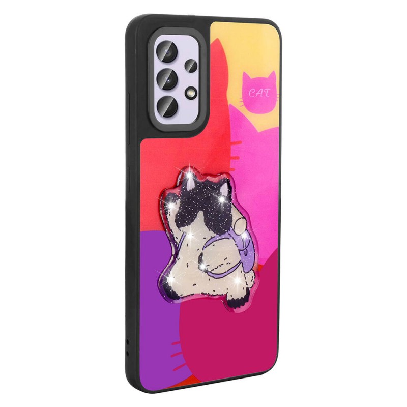 Bal-z Galaxy A32 4G Kılıf Parlayan Kabartmalı İkonik Figürlü  Amas Silikon Kapak