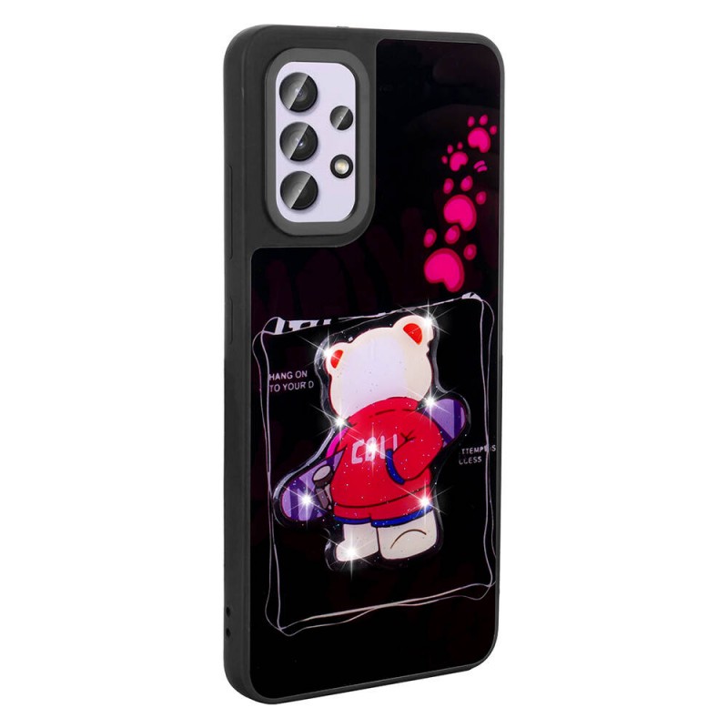 Bal-z Galaxy A32 4G Kılıf Parlayan Kabartmalı İkonik Figürlü  Amas Silikon Kapak