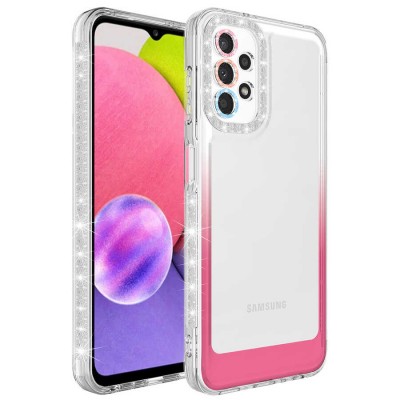 Bal-z Galaxy A32 4G Kılıf Simli ve Renk Geçiş Tasarımlı Lens Korumalı  Park Kapak