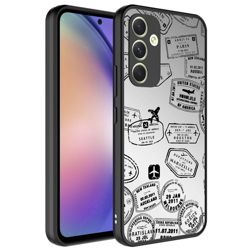 Bal-z Galaxy A34 Kılıf Aynalı Desenli Kamera Korumalı Parlak  Mirror Kapak