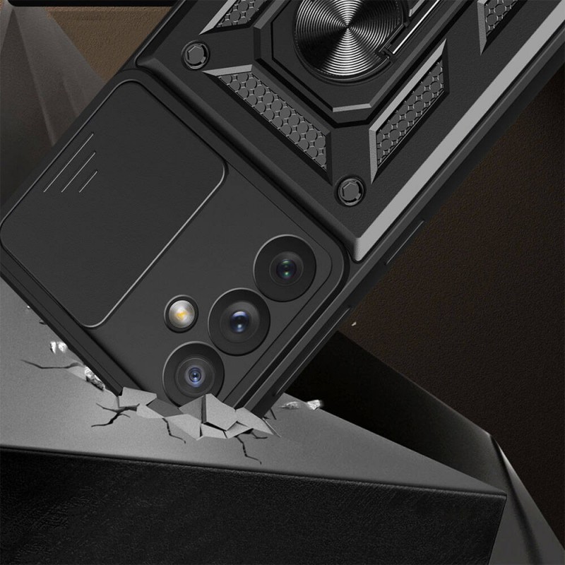 Bal-z Galaxy A34 Kılıf Magnetik Standlı Kamera Korumalı  Sürgülü Vega Kapak