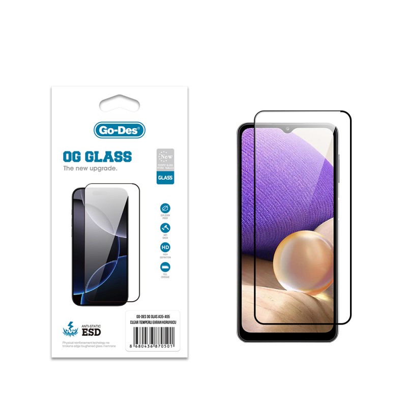 Bal-z Galaxy A35 Go Des OG Glass Antistatik Temperli Cam Ekran Koruyucu