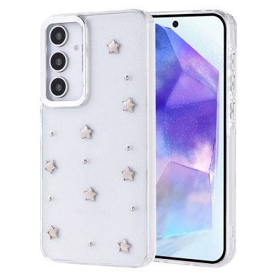 Bal-z Galaxy A35 Kılıf Airbag Tasarımlı Simli Şeffaf Zore Kutup Kapak