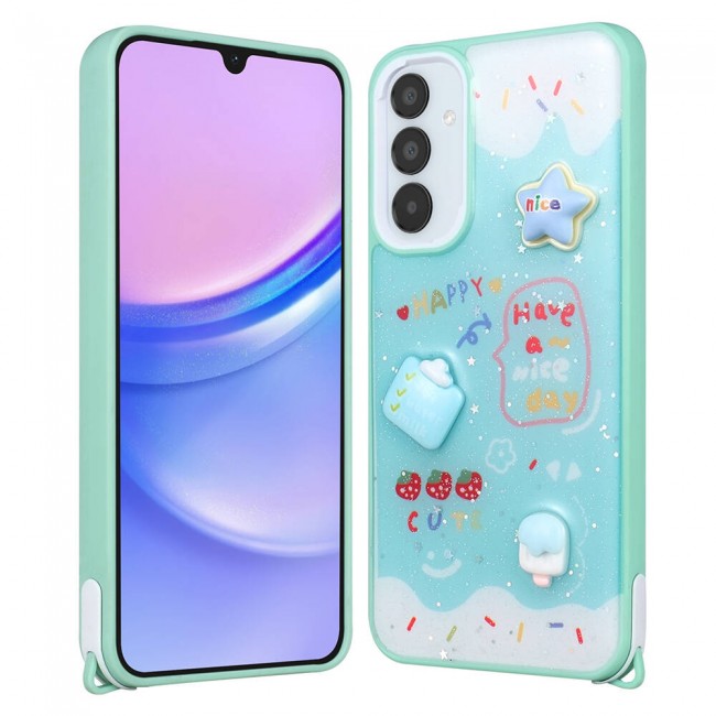 Galaxy A35 Kılıf Parlayan Simli Kabartma Figürlü Zore Cevze Kapak Galaxy A35 Kılıf Parlayan Simli Kabartma Figürlü Zore Cevze Kapak