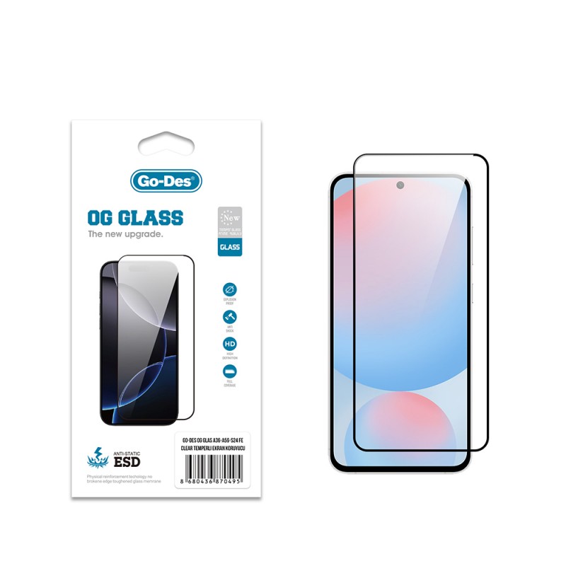 Bal-z Galaxy A36 Go Des OG Glass Antistatik Temperli Cam Ekran Koruyucu