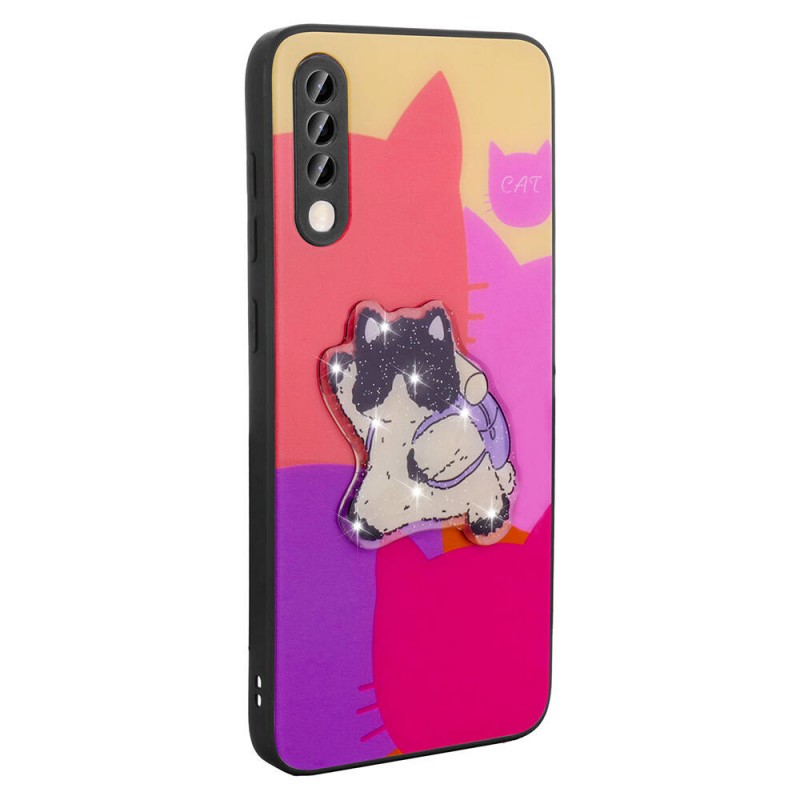 Bal-z Galaxy A50 Kılıf Parlayan Kabartmalı İkonik Figürlü  Amas Silikon Kapak