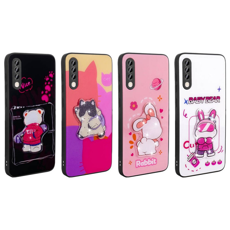 Bal-z Galaxy A50 Kılıf Parlayan Kabartmalı İkonik Figürlü  Amas Silikon Kapak