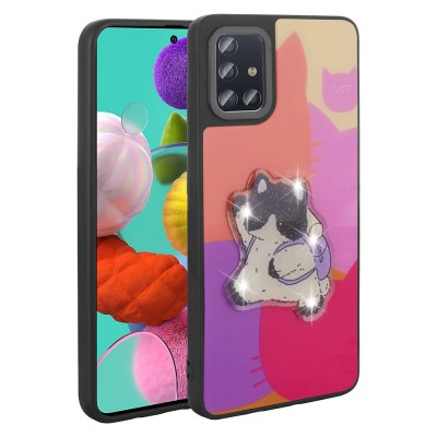 Bal-z Galaxy A51 Kılıf Parlayan Kabartmalı İkonik Figürlü  Amas Silikon Kapak