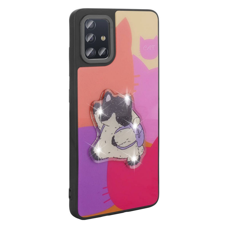 Bal-z Galaxy A51 Kılıf Parlayan Kabartmalı İkonik Figürlü  Amas Silikon Kapak