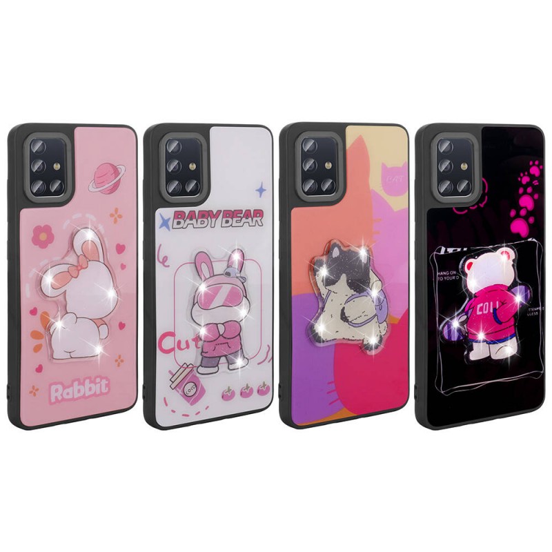 Bal-z Galaxy A51 Kılıf Parlayan Kabartmalı İkonik Figürlü  Amas Silikon Kapak