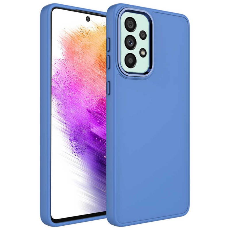 Bal-z Galaxy A52 Kılıf Metal Çerçeve ve Buton Tasarımlı Silikon  Luna Kapak