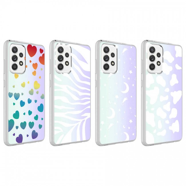 Galaxy A52 Kılıf Zore M-Blue Desenli Kapak Galaxy A52 Kılıf Zore M-Blue Desenli Kapak