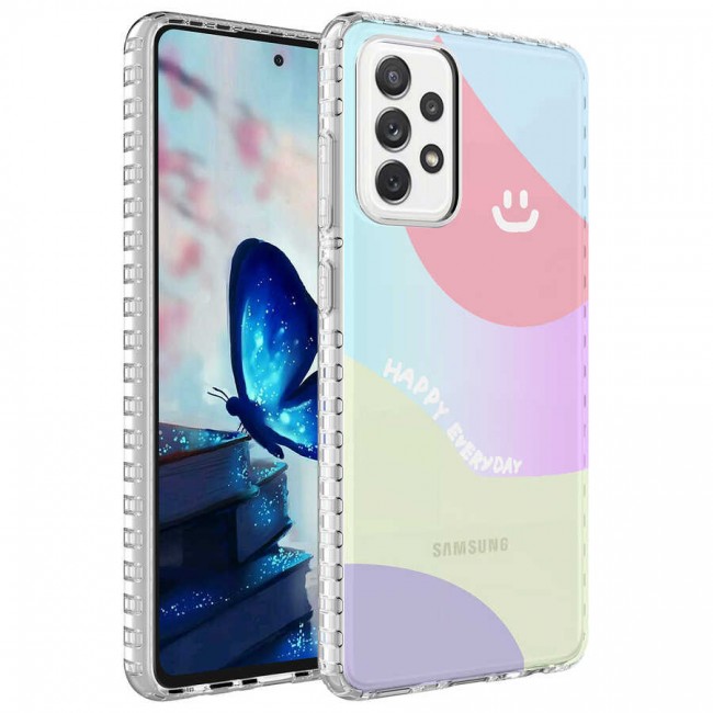 Galaxy A53 5G Kılıf Airbag Kenarlı Renkli Desenli Silikon Zore Elegans Kapak Galaxy A53 5G Kılıf Airbag Kenarlı Renkli Desenli Silikon Zore Elegans Kapak