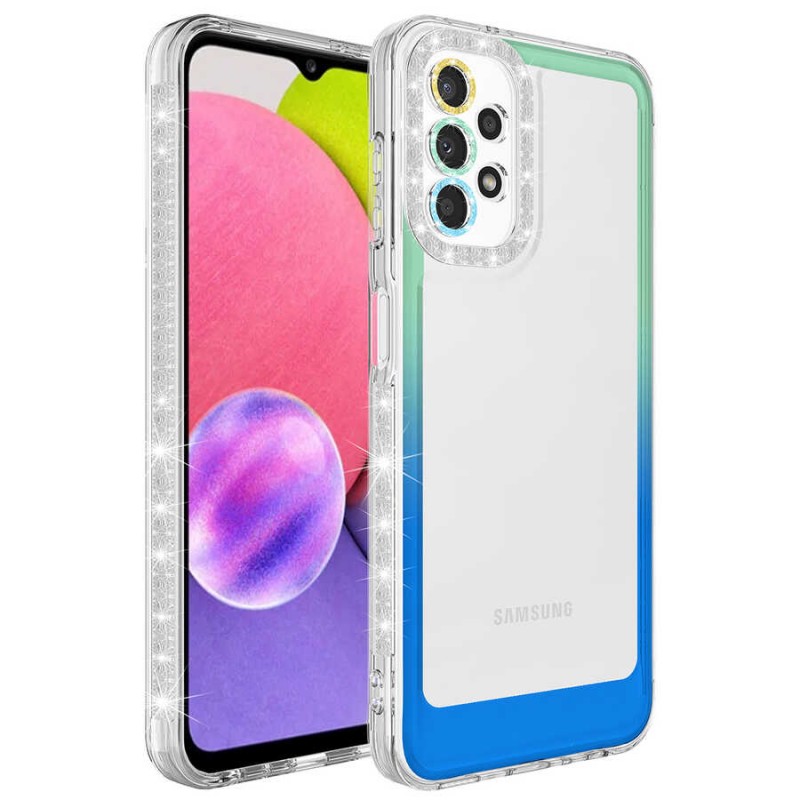 Bal-z Galaxy A53 5G Kılıf Simli ve Renk Geçiş Tasarımlı Lens Korumalı  Park Kapak