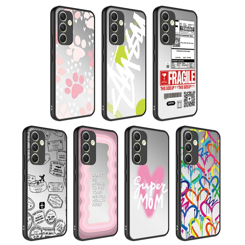 Bal-z Galaxy A54 Kılıf Aynalı Desenli Kamera Korumalı Parlak  Mirror Kapak