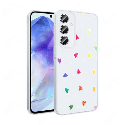 Bal-z Galaxy A55 Kılıf Şeffaf Figürlü Zore Folk Sert Kapak