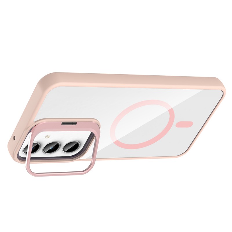 Bal-z Galaxy A55 Kılıf Standlı ve Kamera Lens Hediyeli M-Safe Şarj Özellikli Zore Etro Kapak