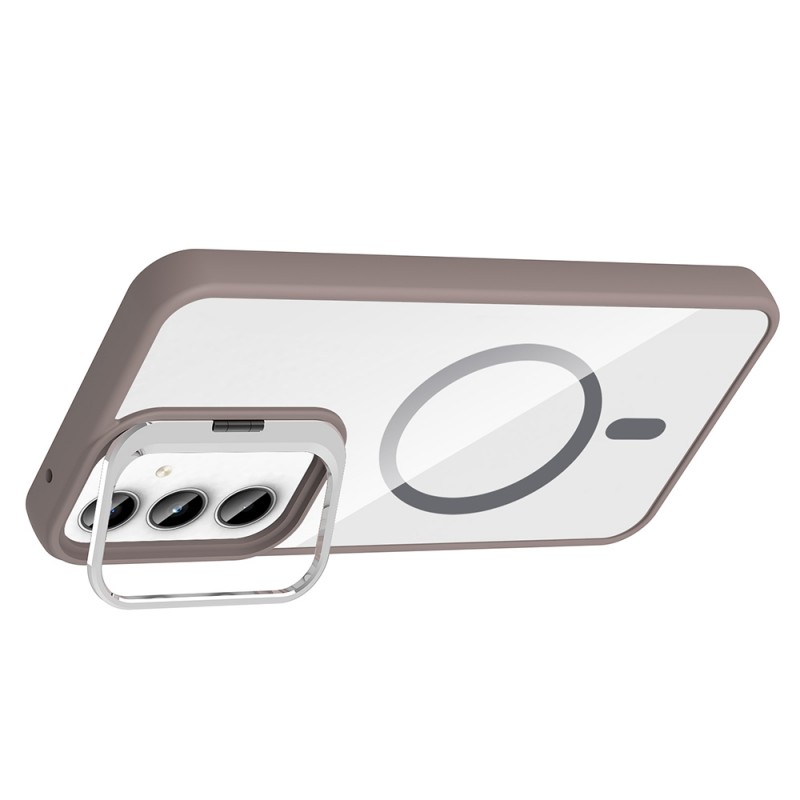 Bal-z Galaxy A55 Kılıf Standlı ve Kamera Lens Hediyeli M-Safe Şarj Özellikli Zore Etro Kapak