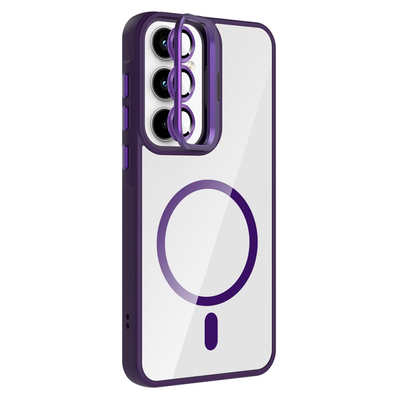 Bal-z Galaxy A55 Kılıf Standlı ve Kamera Lens Hediyeli M-Safe Şarj Özellikli Zore Etro Kapak