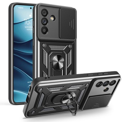 Bal-z Galaxy A56 Kılıf Magnetik Standlı Kamera Korumalı  Sürgülü Vega Kapak