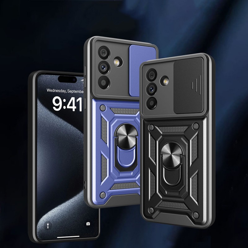 Bal-z Galaxy A56 Kılıf Magnetik Standlı Kamera Korumalı  Sürgülü Vega Kapak