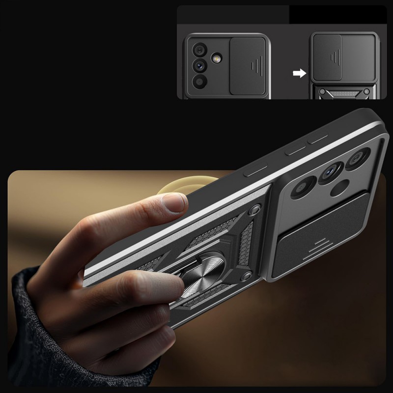 Bal-z Galaxy A56 Kılıf Magnetik Standlı Kamera Korumalı  Sürgülü Vega Kapak