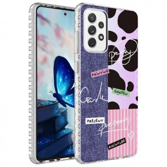 Galaxy A72 Kılıf Airbag Kenarlı Renkli Desenli Silikon Zore Elegans Kapak Galaxy A72 Kılıf Airbag Kenarlı Renkli Desenli Silikon Zore Elegans Kapak