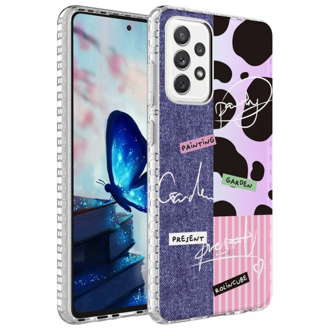 Galaxy A72 Kılıf Airbag Kenarlı Renkli Desenli Silikon Zore Elegans Kapak Galaxy A72 Kılıf Airbag Kenarlı Renkli Desenli Silikon Zore Elegans Kapak