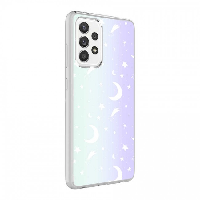 Galaxy A72 Kılıf Zore M-Blue Desenli Kapak Galaxy A72 Kılıf Zore M-Blue Desenli Kapak