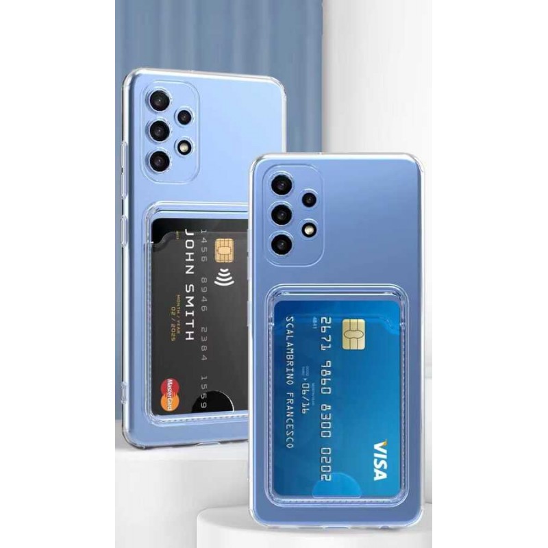 Bal-z Galaxy A73 Kılıf Kartlıklı Şeffaf  Setra Clear Silikon Kapak