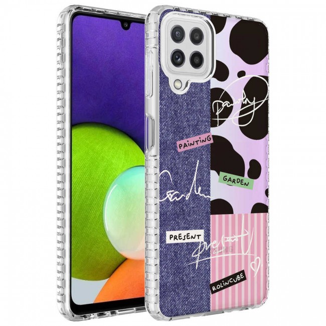 Galaxy M12 Kılıf Airbag Kenarlı Renkli Desenli Silikon Zore Elegans Kapak Galaxy M12 Kılıf Airbag Kenarlı Renkli Desenli Silikon Zore Elegans Kapak