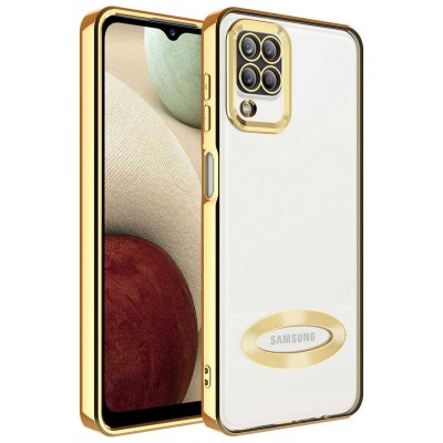 Bal-z Galaxy M12 Kılıf Kamera Korumalı Logo Gösteren  Omega Kapak