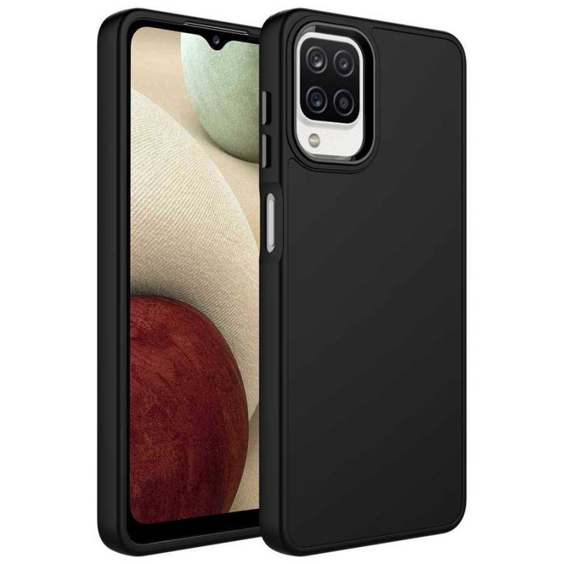 Bal-z Galaxy M22 Kılıf Metal Çerçeve ve Buton Tasarımlı Silikon  Luna Kapak