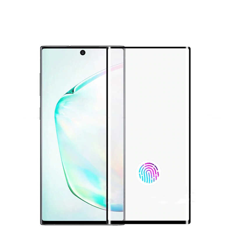 Bal-z Galaxy Note 10 Plus  Kavisli Full Yapışkanlı Cam Ekran Koruyucu