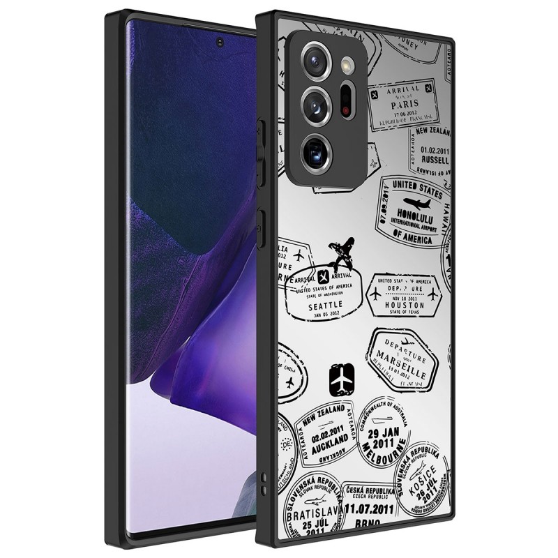 Bal-z Galaxy Note 20 Ultra Kılıf Aynalı Desenli Kamera Korumalı Parlak  Mirror Kapak
