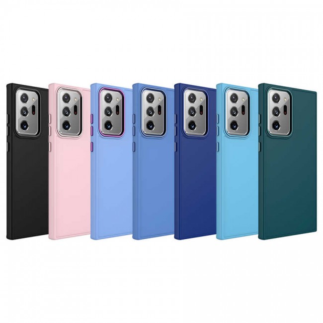 Galaxy Note 20 Ultra Kılıf Metal Çerçeve ve Buton Tasarımlı Silikon Zore Luna Kapak Galaxy Note 20 Ultra Kılıf Metal Çerçeve ve Buton Tasarımlı Silikon Zore Luna Kapak