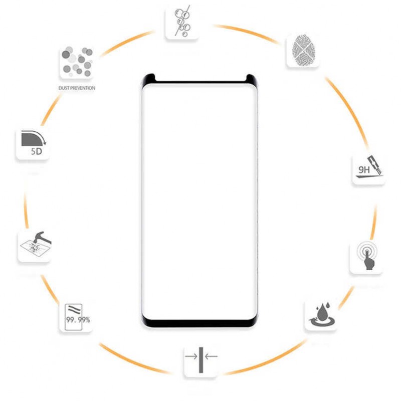 Bal-z Galaxy Note 9  Kavisli Full Yapışkanlı Cam Ekran Koruyucu