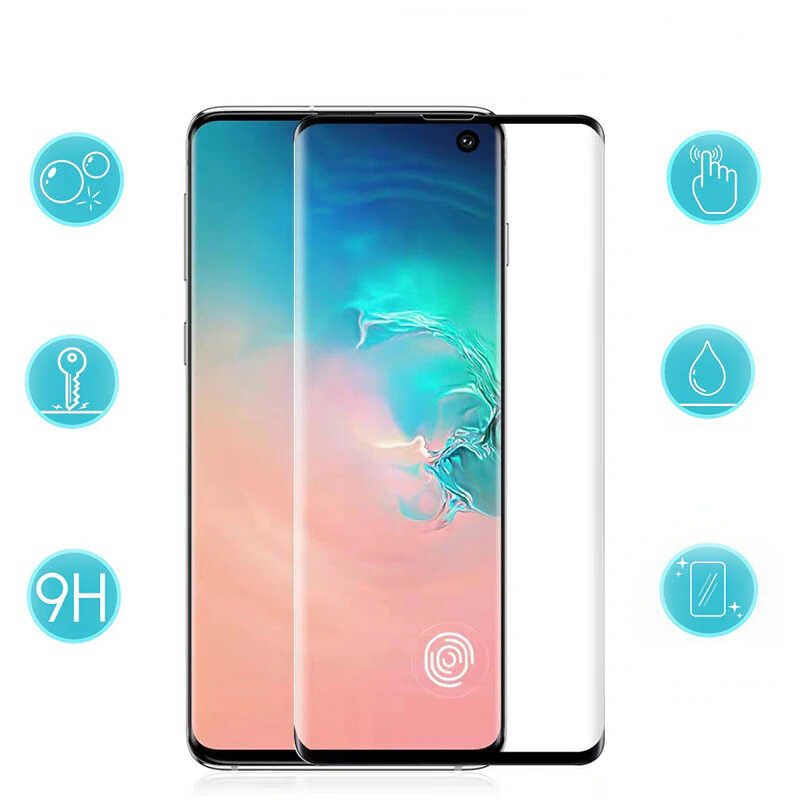 Bal-z Galaxy S10 Plus  Kavisli Full Yapışkanlı Cam Ekran Koruyucu