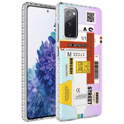Bal-z Galaxy S20 FE Kılıf Airbag Kenarlı Renkli Desenli Silikon  Elegans Kapak