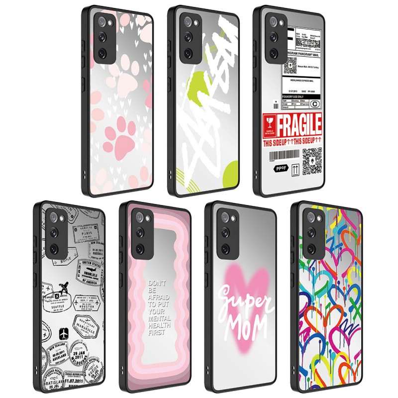 Bal-z Galaxy S20 FE Kılıf Aynalı Desenli Kamera Korumalı Parlak  Mirror Kapak