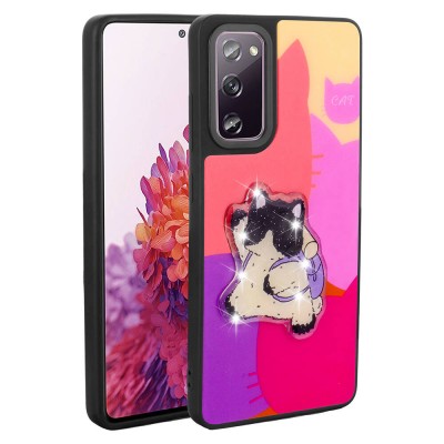 Bal-z Galaxy S20 FE Kılıf Parlayan Kabartmalı İkonik Figürlü  Amas Silikon Kapak