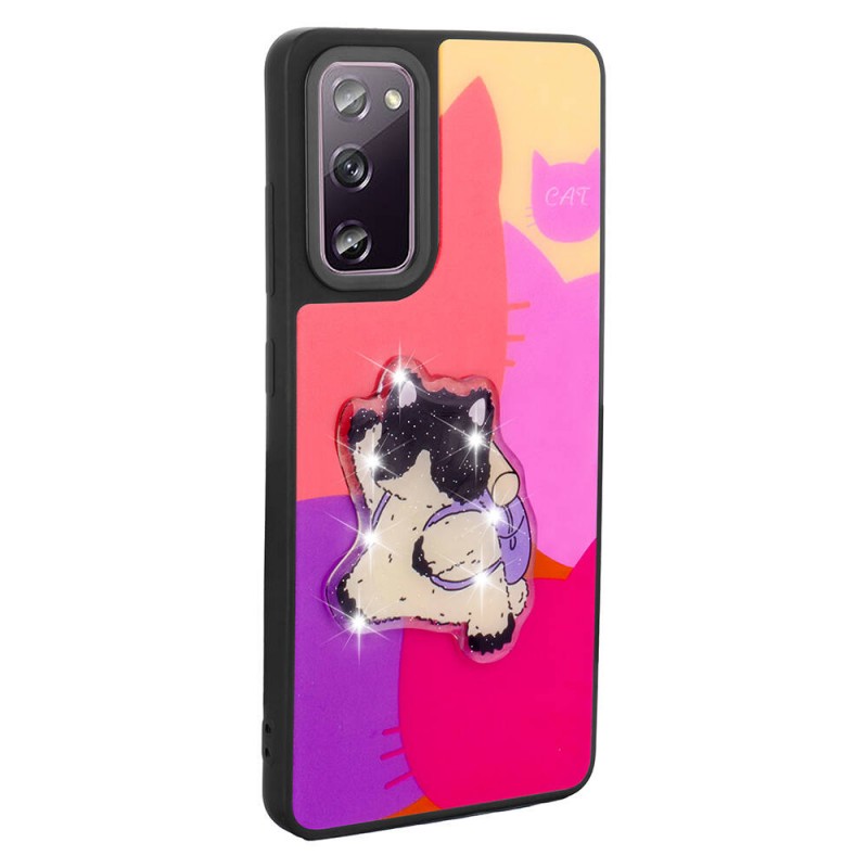 Bal-z Galaxy S20 FE Kılıf Parlayan Kabartmalı İkonik Figürlü  Amas Silikon Kapak