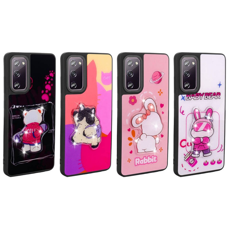 Bal-z Galaxy S20 FE Kılıf Parlayan Kabartmalı İkonik Figürlü  Amas Silikon Kapak