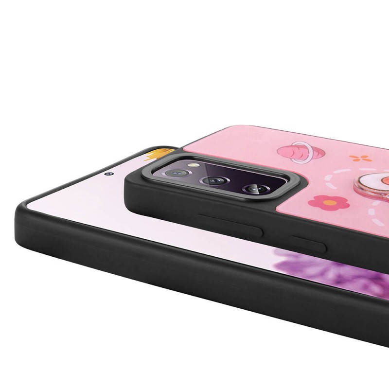 Bal-z Galaxy S20 FE Kılıf Parlayan Kabartmalı İkonik Figürlü  Amas Silikon Kapak