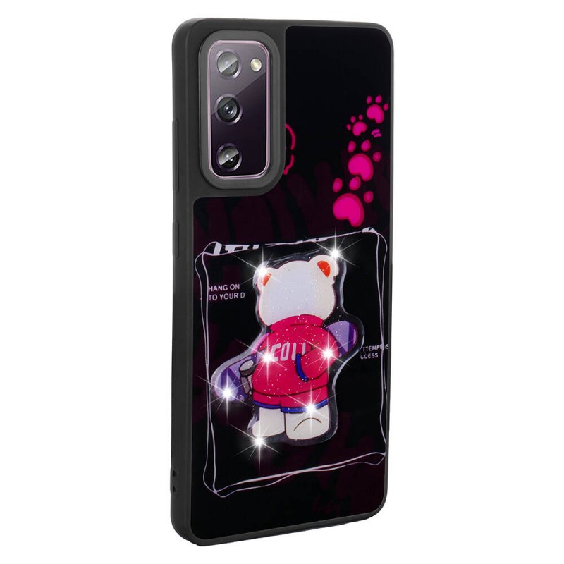 Bal-z Galaxy S20 FE Kılıf Parlayan Kabartmalı İkonik Figürlü  Amas Silikon Kapak