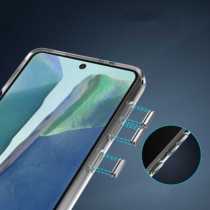 Bal-z Galaxy S20 FE Kılıf Standlı Şeffaf Silikon  L-Stand Kapak