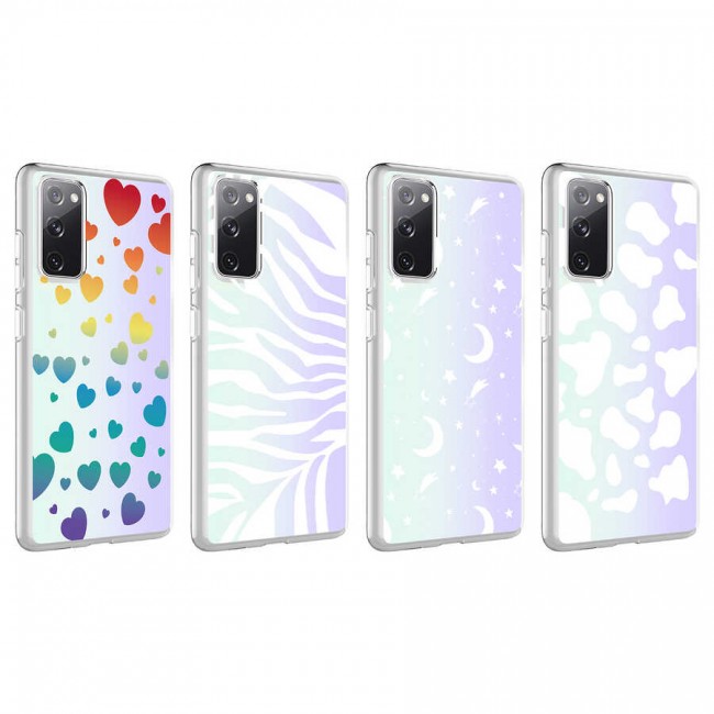 Galaxy S20 FE Kılıf Zore M-Blue Desenli Kapak Galaxy S20 FE Kılıf Zore M-Blue Desenli Kapak