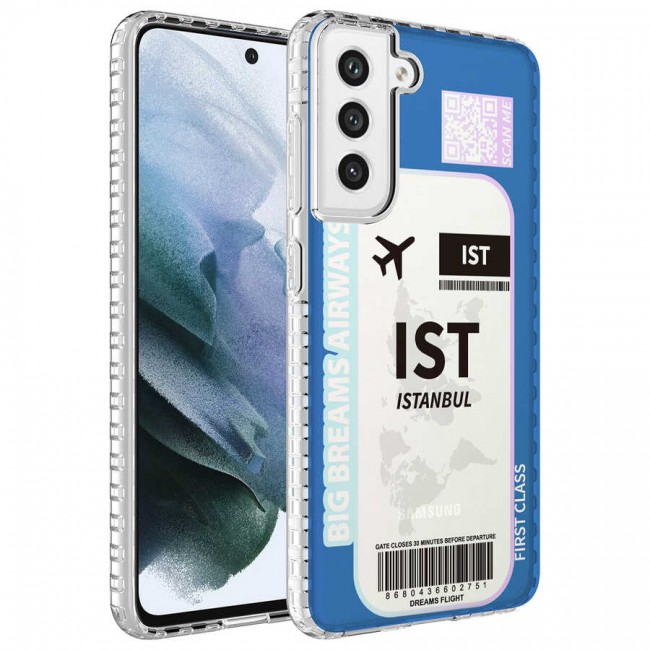 Galaxy S21 FE Kılıf Airbag Kenarlı Renkli Desenli Silikon Zore Elegans Kapak Galaxy S21 FE Kılıf Airbag Kenarlı Renkli Desenli Silikon Zore Elegans Kapak