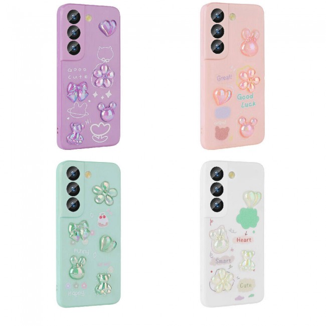 Galaxy S21 FE Kılıf Kabartma Figürlü Parlak Zore Toys Silikon Kapak Galaxy S21 FE Kılıf Kabartma Figürlü Parlak Zore Toys Silikon Kapak
